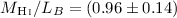 $M_\ion{H}{i}/L_B=(0.96\pm0.14)$