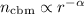 $n_{\rm cbm} \propto r^{-\alpha}$