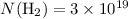 $N({\rm H}_2) = 3\times 10^{19}$