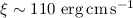 $\rm \xi \sim 110~erg\,cm\,s^{-1}$