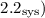 $2.2_{\rm sys})$