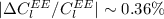 $|\Delta C^{EE}_l/C^{EE}_l|\sim 0.36\%$
