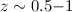 $z\sim0.5{-}1$