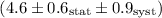 $(4.6 \pm 0.6_{\rm stat} \pm 0.9_{\rm syst})$
