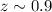 $z\sim0.9$
