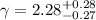 $\gamma=2.28_{-0.27}^{+0.28}$