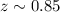 $z\sim0.85$