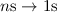 $n{\rm s}\rightarrow 1{\rm s}$