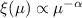 $\xi(\mu)\propto \mu^{-\alpha}$