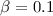 $\beta=0.1$