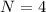 $N=4$