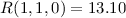 $R(1,1,0) = 13.10$