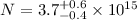 $N = 3.7^{+0.6}_{-0.4} \times 10^{15}$