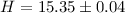 $H = 15.35 \pm 0.04$
