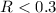 $R < 0.3$