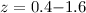 $z=0.4{-}1.6$