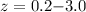 $z=0.2{-}3.0$
