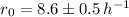 $r_0 = 8.6\pm0.5\,h^{-1}$