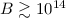 $B \gtrsim 10^{14}$