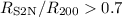 $R_{\rm S2N}/R_{200} > 0.7$