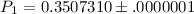 $P_1=0.3507310\pm .0000001$