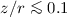 $z/r \la 0.1$