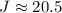 $J\approx 20.5$