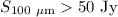 $S_{100 ~ \mu \rm m}>50 ~\rm Jy$