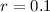 $r=0.1$