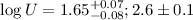 $\log U=1.65^{+0.07}_{-0.08}; 2.6\pm 0.1$