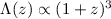 $\Lambda(z) \propto (1+z)^{3}$