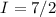 $I = 7/2$