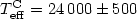 $T_{\rm eff}^{\rm C} =24\,000 \pm 500$