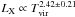 \hbox{$\lx \propto \tvir^{2.42\pm0.21}$}