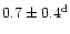 $0.7\pm0.4^{\rm d}$