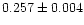 $0.257 \pm 0.004$
