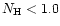 $N_{\rm H}<1.0$