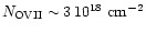 $N_{\rm {O VII}}
\sim 3 \, 10^{18} ~\rm {cm}^{-2}$