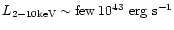$L_{\rm 2-10 keV} \sim \rm {few} \, 10^{43} ~\rm {erg~s}^{-1}$