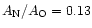 $A_{\rm N}/A_{\rm O} =
0.13$