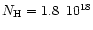 $N_\mathrm{H} = 1.8 \,\,\,10^{18}$