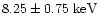 $8.25\pm0.75{\rm ~keV}$