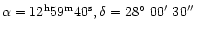 $\alpha=12^{\rm h}59^{\rm m}40^{\rm s}, \delta=28\hbox{$^\circ$ }00\hbox{$^\prime$ }30\hbox{$^{\prime\prime}$ }$