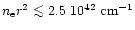 $n_{\rm e} r^2 \mathrel{\mathchoice {\vcenter{\offinterlineskip\halign{\hfil
$\d...
...n{\hfil$\scriptscriptstyle ...