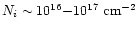 $N_i \sim 10^{16}{-}10^{17} ~\rm {cm}^{-2}$
