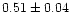 $0.51\pm 0.04$