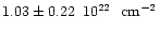 $1.03\pm 0.22 \,\,\, 10^{22}~\rm ~cm^{-2}$
