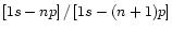 ${\left[1s-np\right]/\left[1s-(n+1)p\right]}$