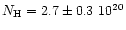 $N_{\rm H} = 2.7 \pm 0.3~10^{20}$