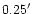 $0.25\hbox{$^\prime$ }$